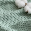 Bedsure GentleSoft 100% Cotton Blanket Queen Size for Bed – Breathable Lightweight and Soft for Summer, Basket Waffle Weave Woven Blankets, Home Decor Gift for Women, White, 90×90 inches(06 – Sage Green)