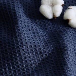 Bedsure GentleSoft 100% Cotton Blanket Queen Size for Bed – Breathable Lightweight and Soft for Summer, Basket Waffle Weave Woven Blankets, Home Decor Gift for Women, White, 90×90 inches(05 – Navy)