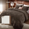 Bedsure Velvet Quilt Queen Size, Luxury Comforter Bedding Set, Beige(01 – Brown)
