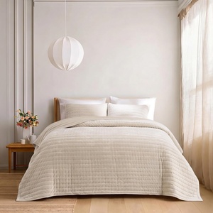 Bedsure Velvet Quilt Queen Size, Luxury Comforter Bedding Set, Beige(03 – Beige)