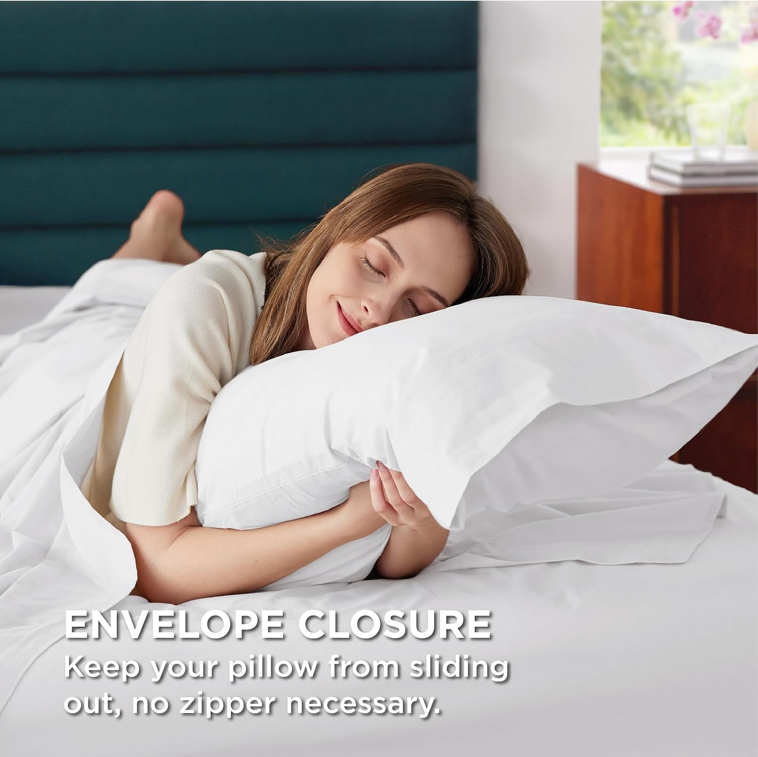 image:imageBedsure 100 Cotton Percale Sheets Twin Size Twin Sheets Set with Deep Pocket Up to 16 Inches Breathable amp Crirsp Soft Bedsheet amp Pillowcase Sets 3 Pieces Grey07 White