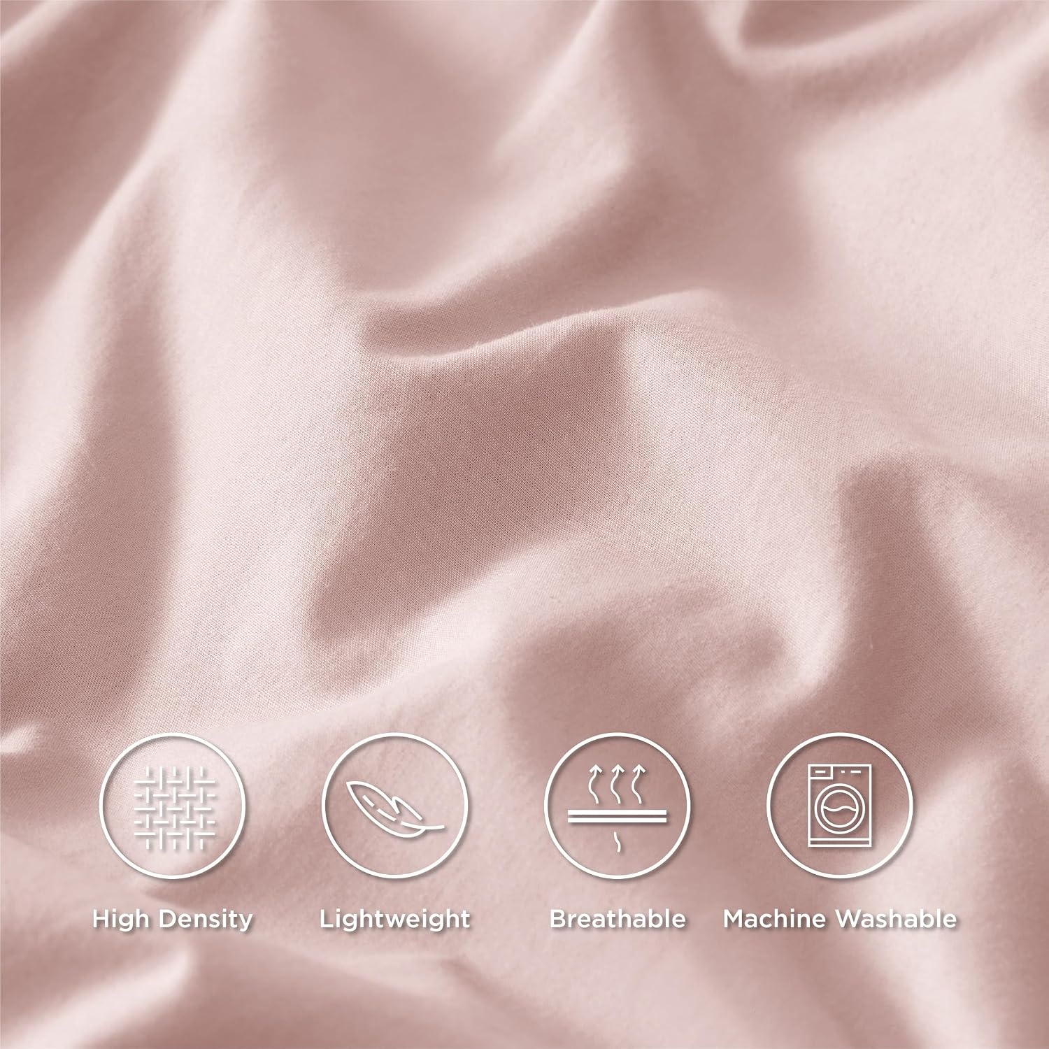 image:imageBedsure 100 Cotton Percale Sheets Twin Size Twin Sheets Set with Deep Pocket Up to 16 Inches Breathable amp Crirsp Soft Bedsheet amp Pillowcase Sets 3 Pieces Grey04 Pink