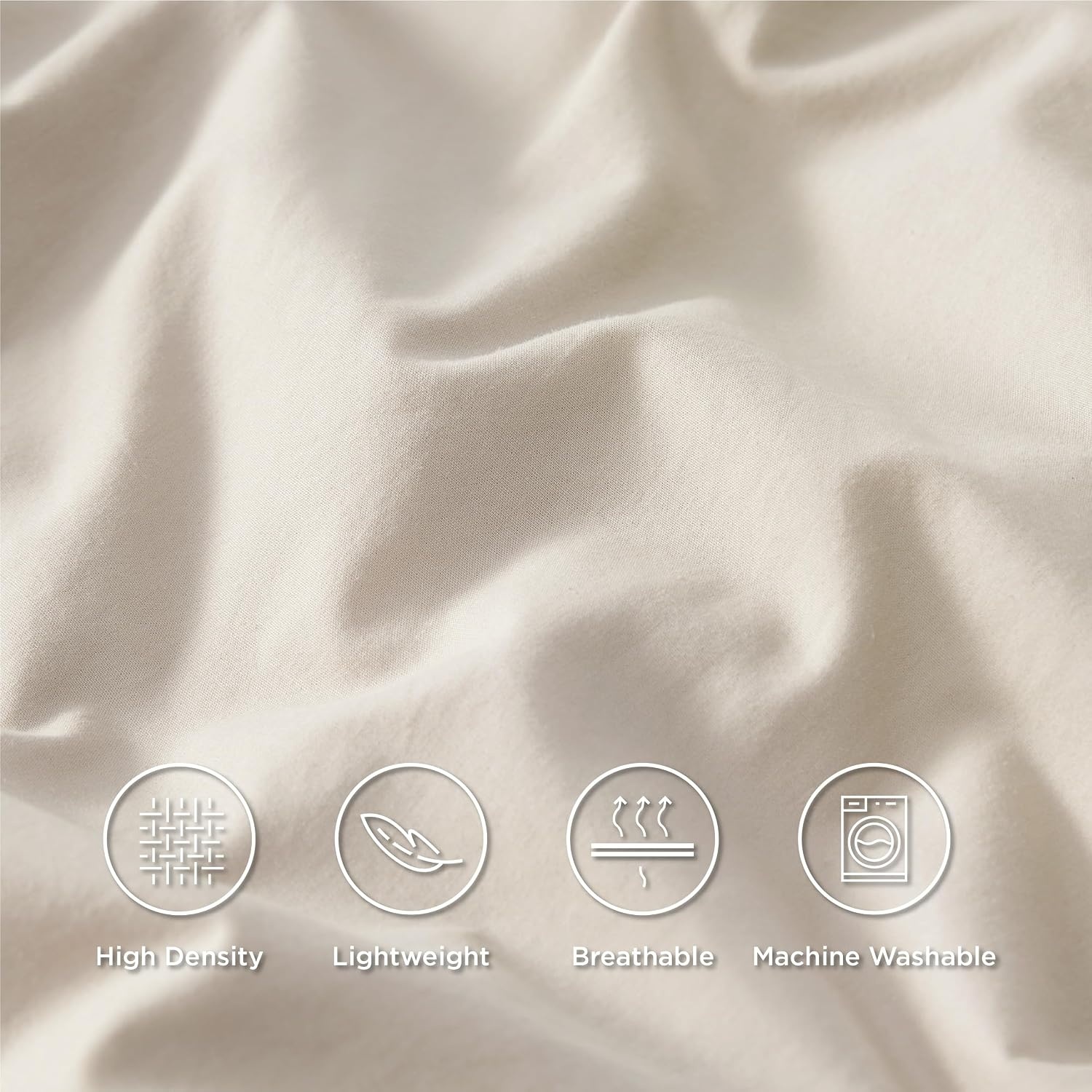 image:imageBedsure 100 Cotton Percale Sheets Twin Size Twin Sheets Set with Deep Pocket Up to 16 Inches Breathable amp Crirsp Soft Bedsheet amp Pillowcase Sets 3 Pieces Grey09 Biege