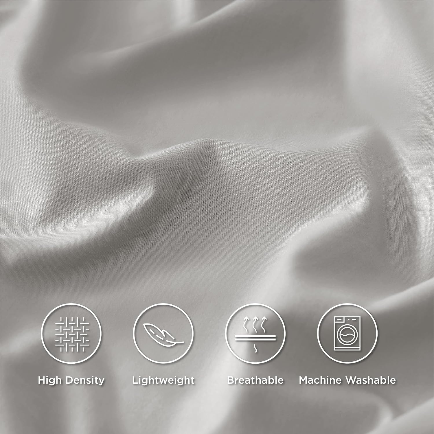 image:imageBedsure 100 Cotton Percale Sheets Twin Size Twin Sheets Set with Deep Pocket Up to 16 Inches Breathable amp Crirsp Soft Bedsheet amp Pillowcase Sets 3 Pieces Grey01 Silver Grey