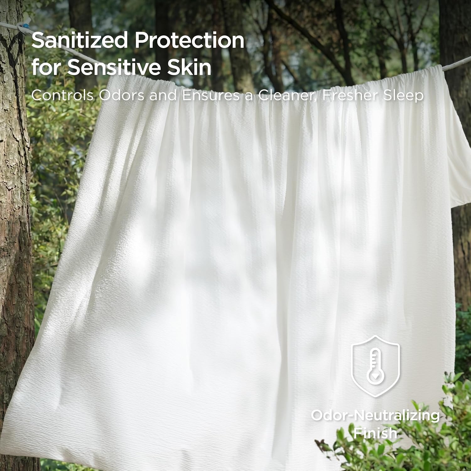 image:imageBedsure Cooling Comforters Queen Size White Seersucker Cool Bedding for Hot Sleepers 3 Pieces Reversible Queen Bed Set with 1 Breathable Lightweight Comforter 2 PillowcasesWhite
