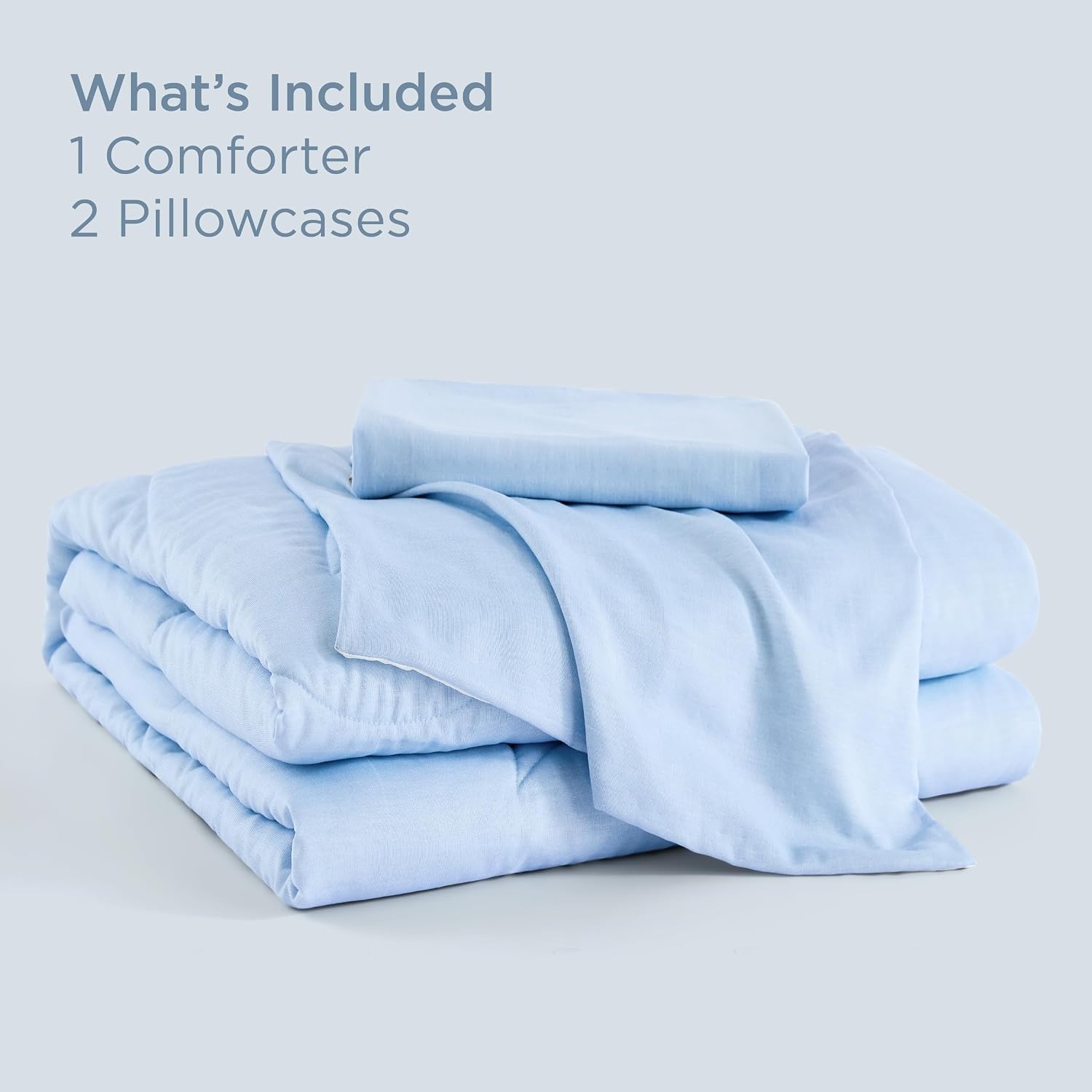 image:imageBedsure Cooling Comforters Queen Size White Seersucker Cool Bedding for Hot Sleepers 3 Pieces Reversible Queen Bed Set with 1 Breathable Lightweight Comforter 2 PillowcasesSky Blue