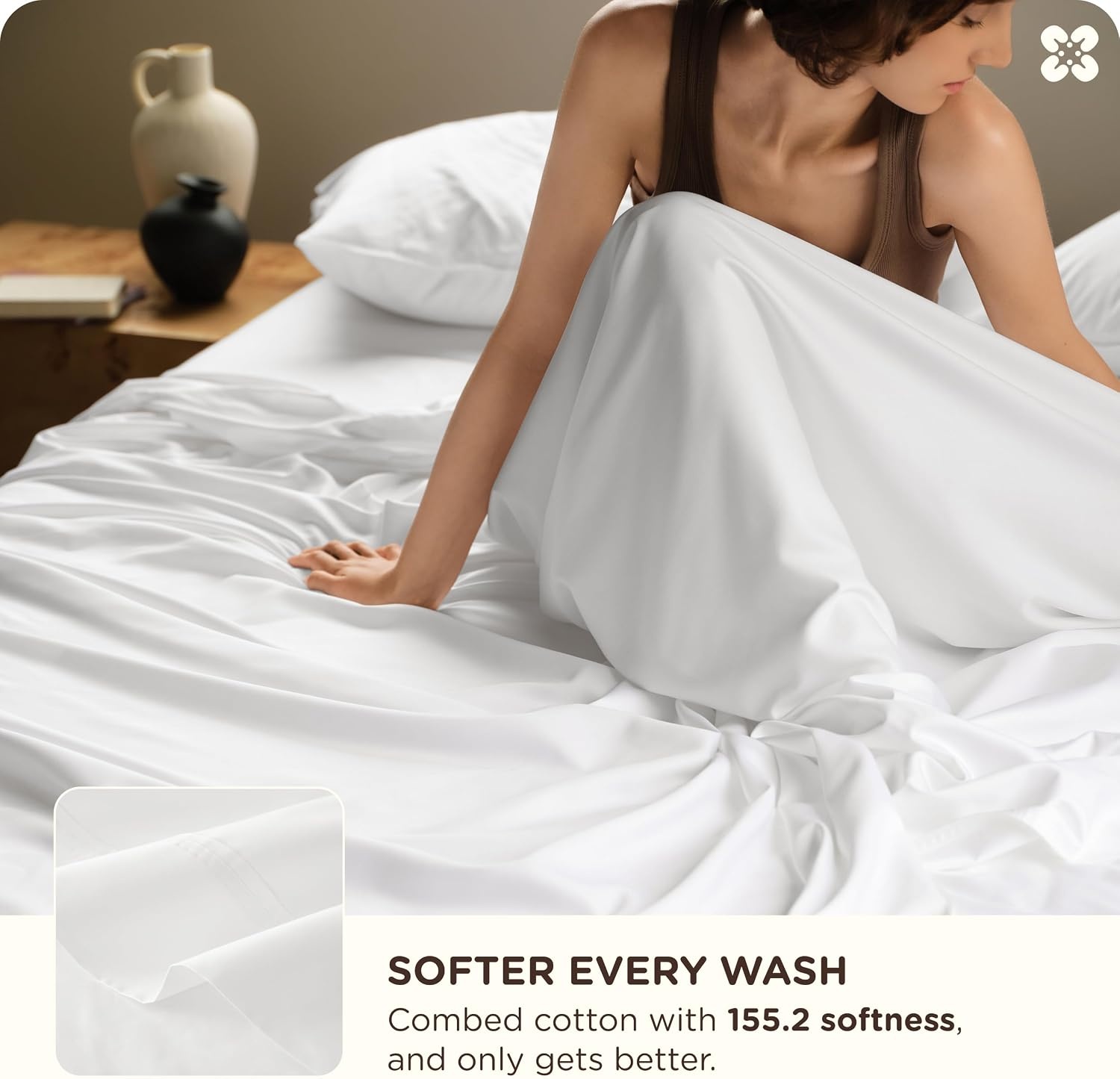 image:imageBedsure Cooling Cotton Waffle Blanket Bundle Cooling Sheets Queen