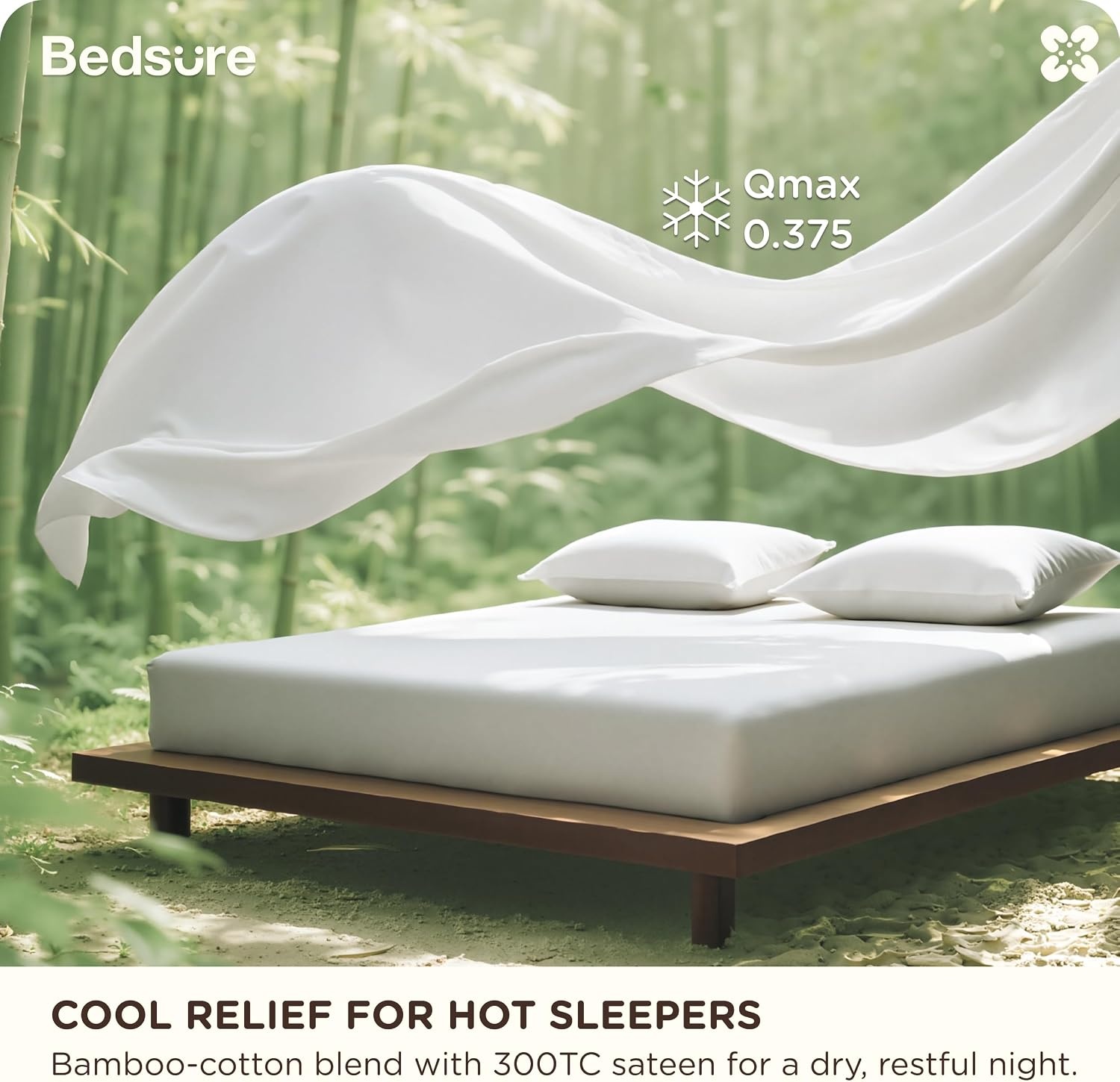 image:imageBedsure Cooling Cotton Waffle Blanket Bundle Cooling Sheets Queen