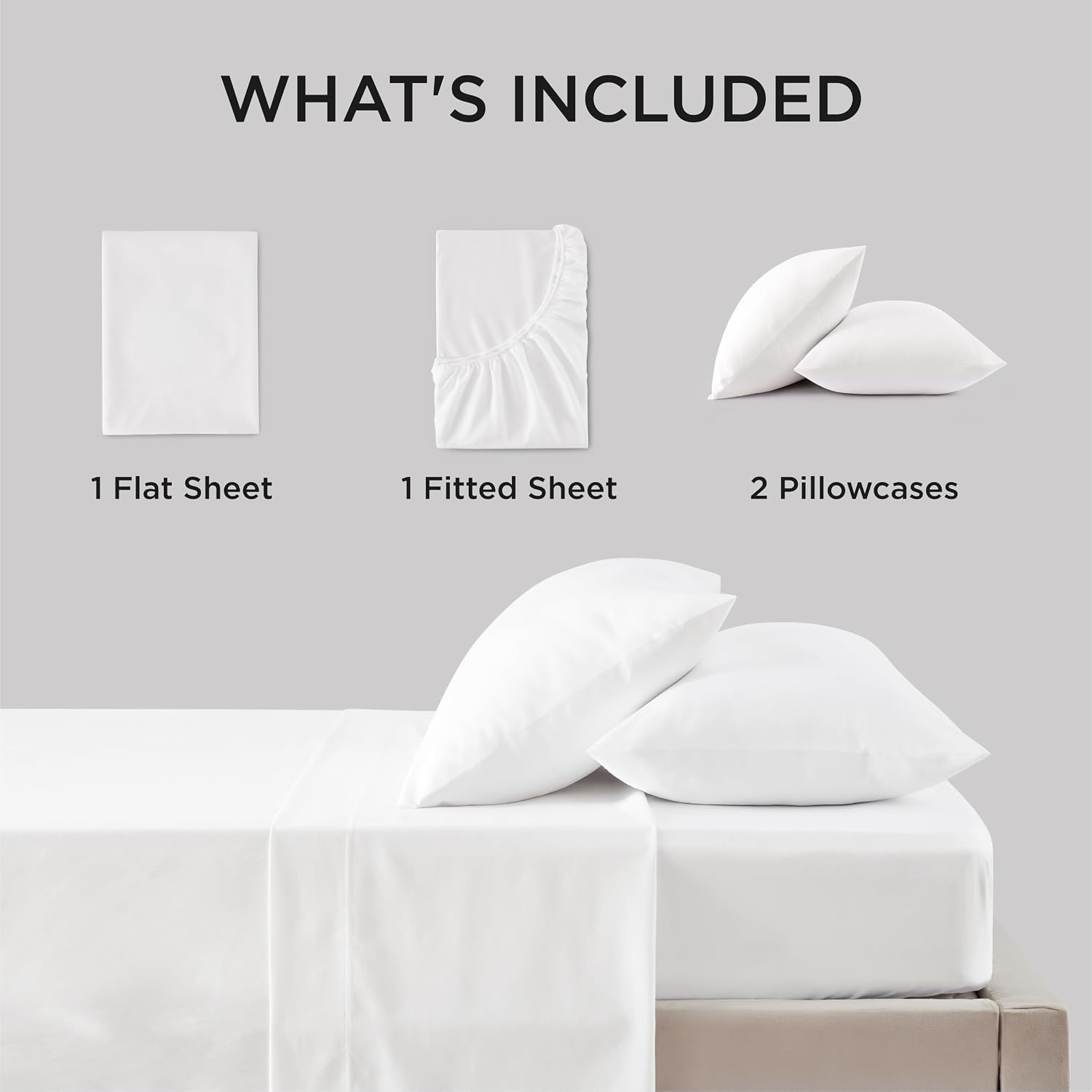 image:imageBedsure Cooling King Size Sheets Set Blend of Rayon Derived from Bamboo Sheets Breathable Soft amp Silky Hotel Luxury Bedding Sheet Set Deep Pocket Sheet for Hot Sleepers White
