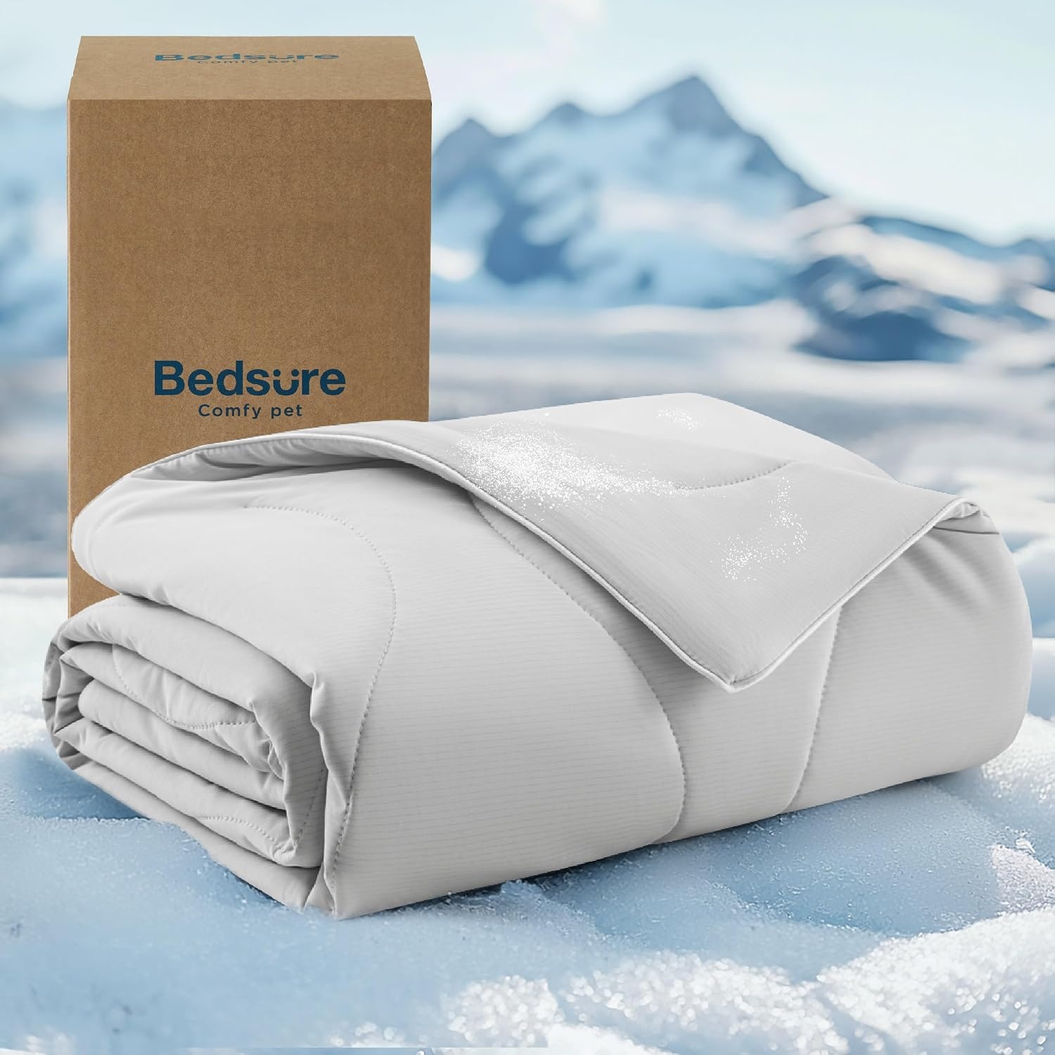 image:imageBedsure Cooling Mat35x23 amp Blanket 30x40 for Dogs Grey
