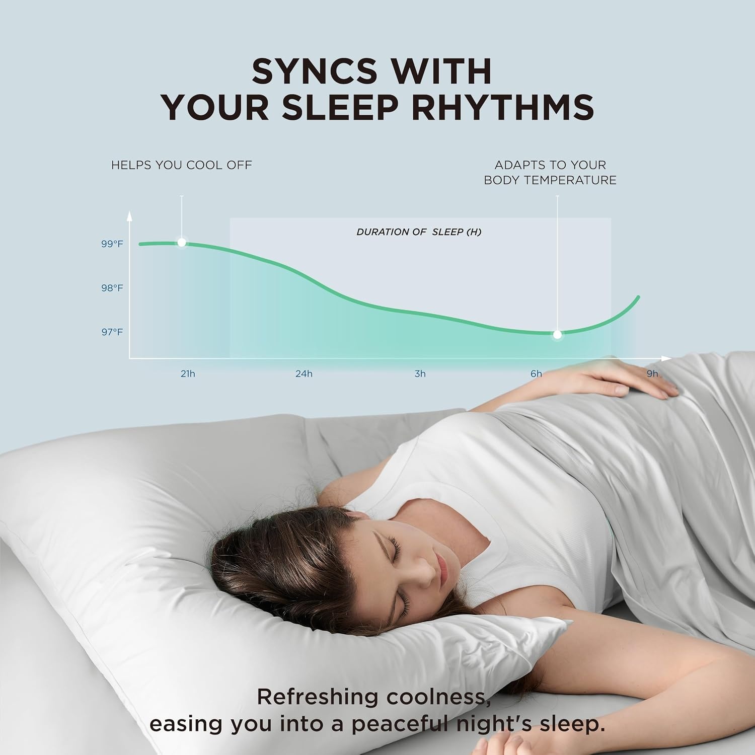 image:imageBedsure Cooling Pillow Cases Queen Size Set of 2 Grey Cooling Sheets Queen Size Grey Bundle