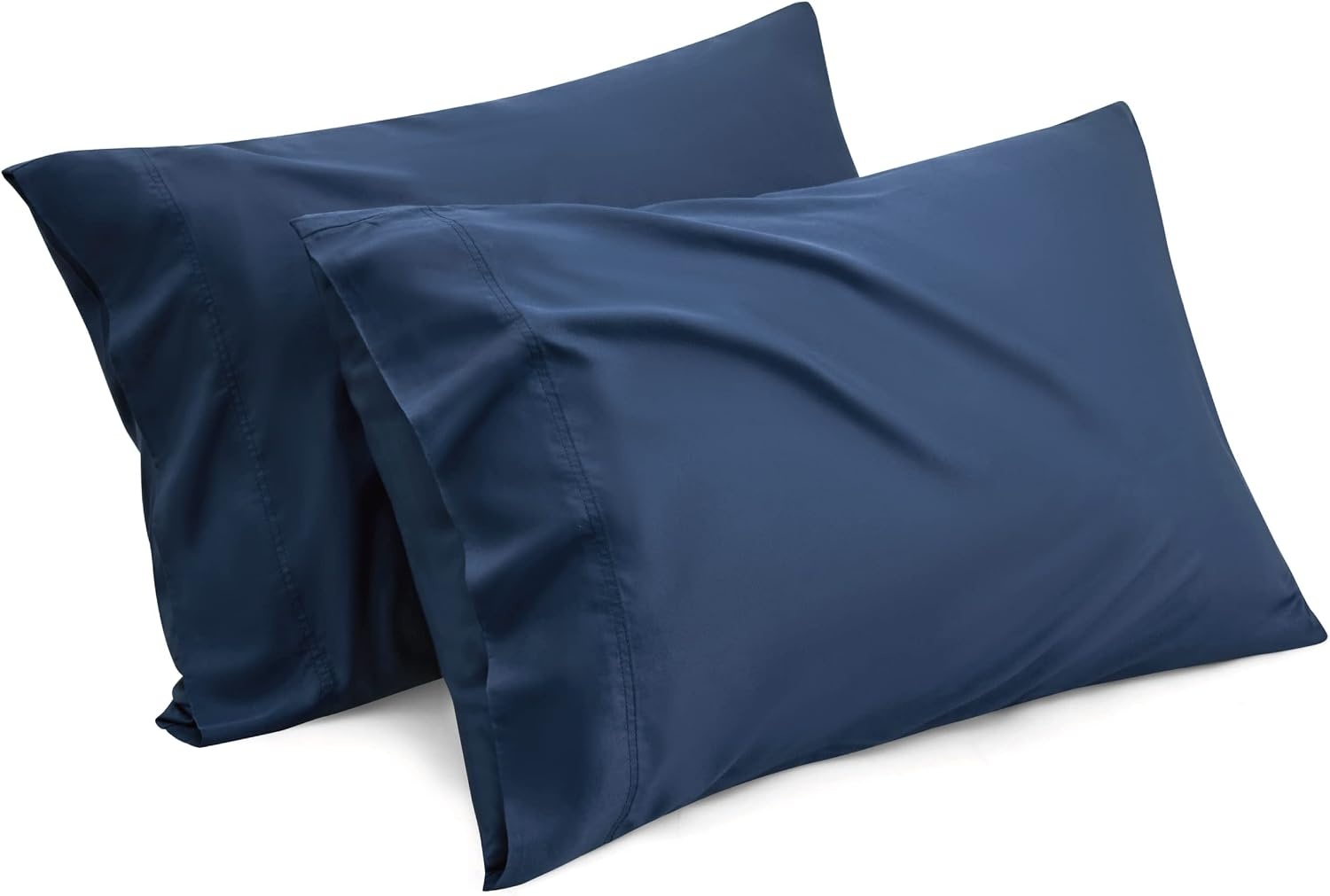 image:imageBedsure Cooling Pillow Cases Standard Size Bundle Full Size Sheets Navy