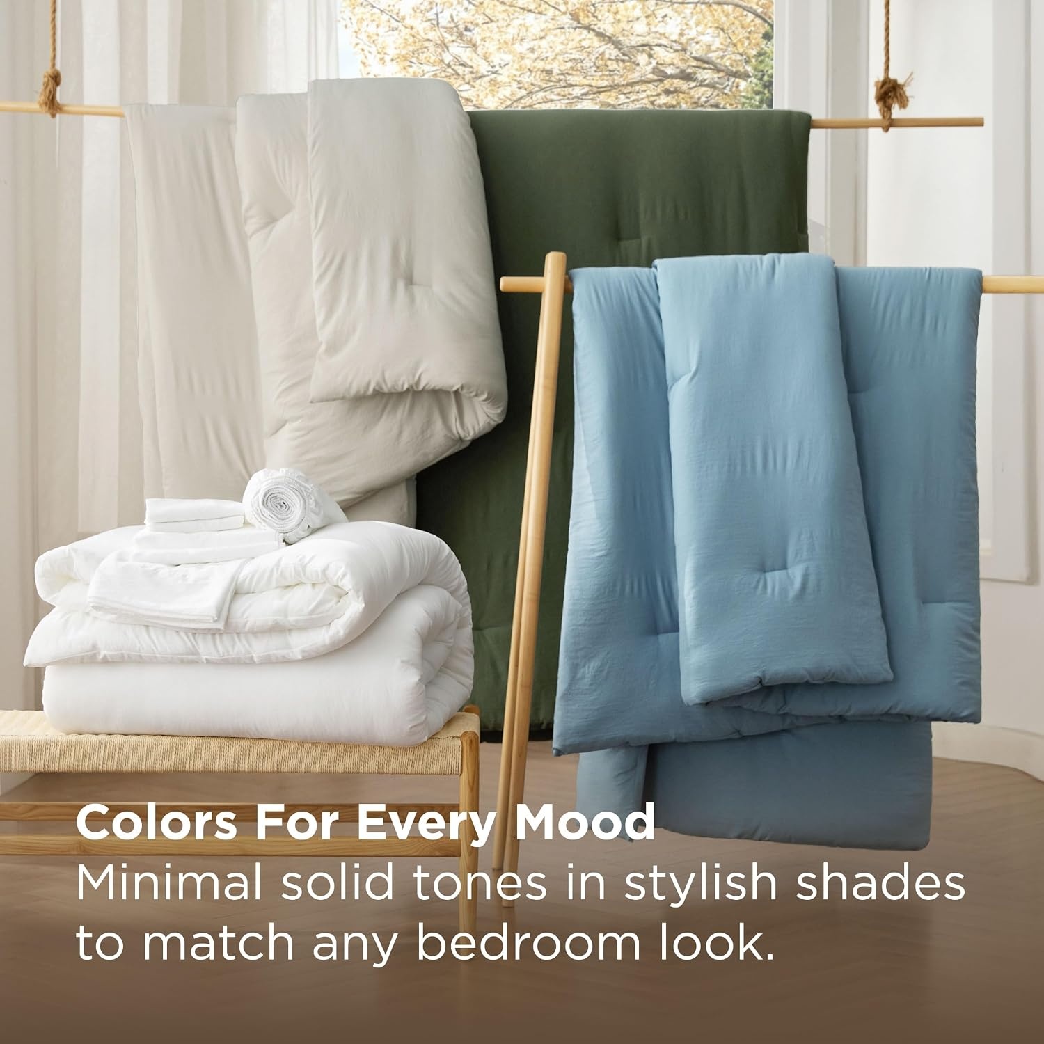 image:imageBedsure Dark Green King Comforter Set Soft Bed in a Bag 7 Pieces Alternative Bedding for All Seasons Breathable Marshmallow Prewashed Bed Set with Comforters Sheets Pillowcases amp ShamsWhite