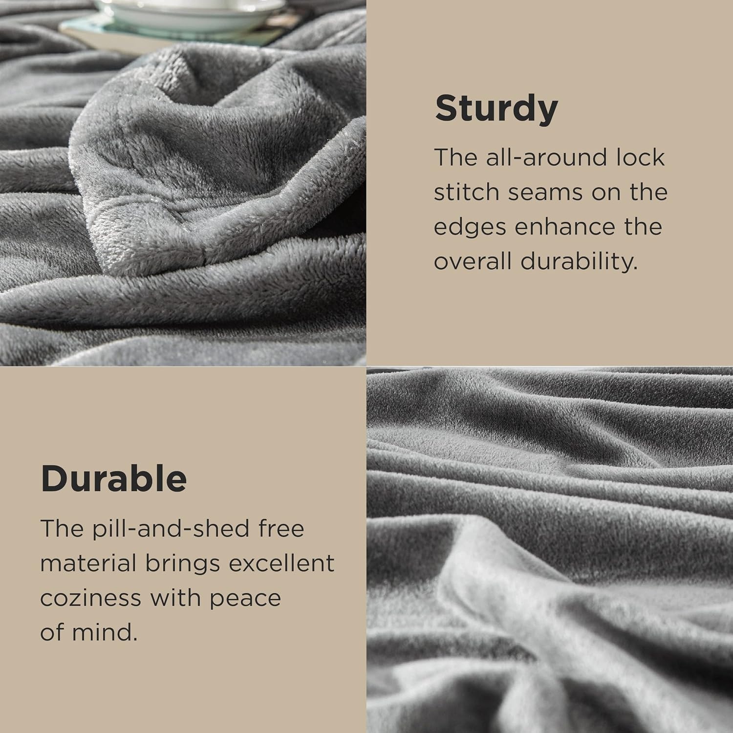 image:imageBedsure GentleSoft Oversized King Big Blanket 120x120 Extra Large Soft Fleece Blankets for Bed Sofa Couch Travel Camping Party Giant Huge Throws 10x10 Dark Grey