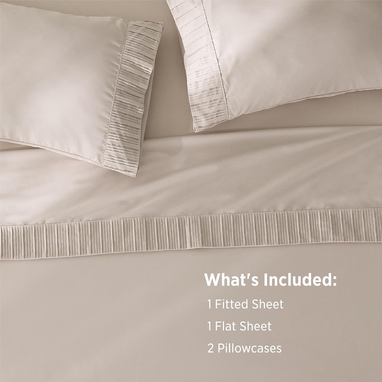 image:imageBedsure NonSlip Deep Pocket King Sheet Set Stay Put Fits 1418 MattressBeige