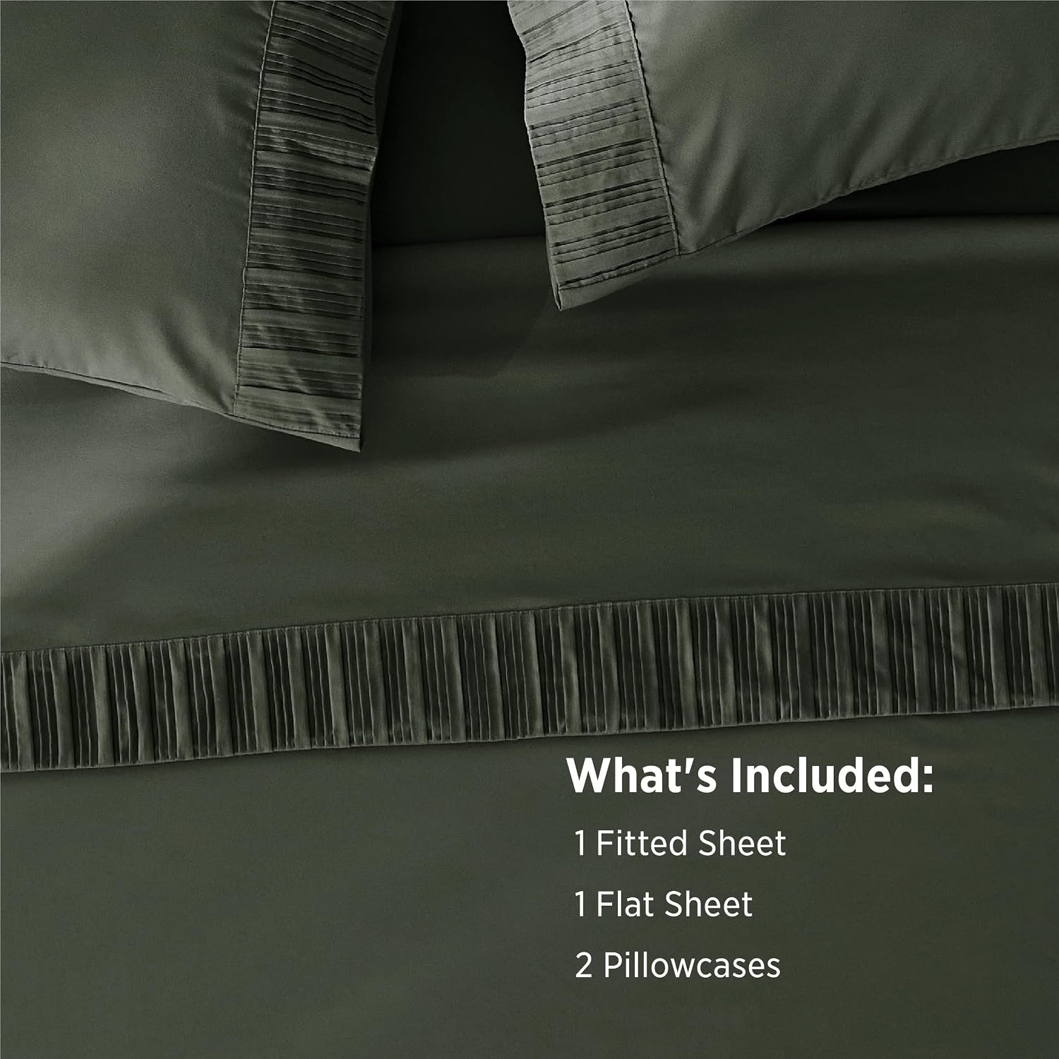 image:imageBedsure NonSlip Deep Pocket King Sheet Set Stay Put Fits 1418 MattressOlive Green