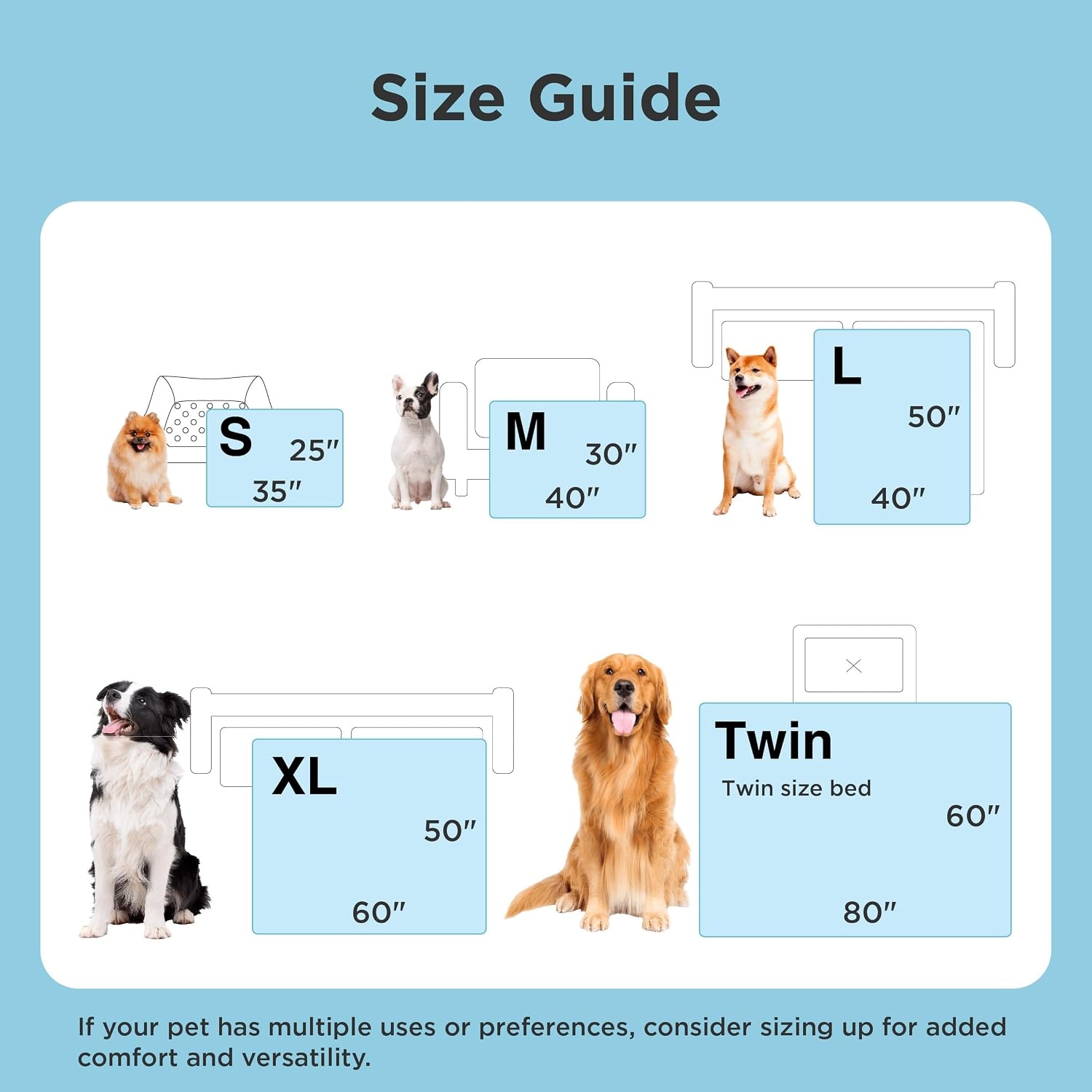 image:imageBedsure Premium Cooling Blanket for Large Dog QMAXgt05 Cooling Blanket for Large Dogs with Breathable AirCore Fill QMAXgt04 Grey 40x50