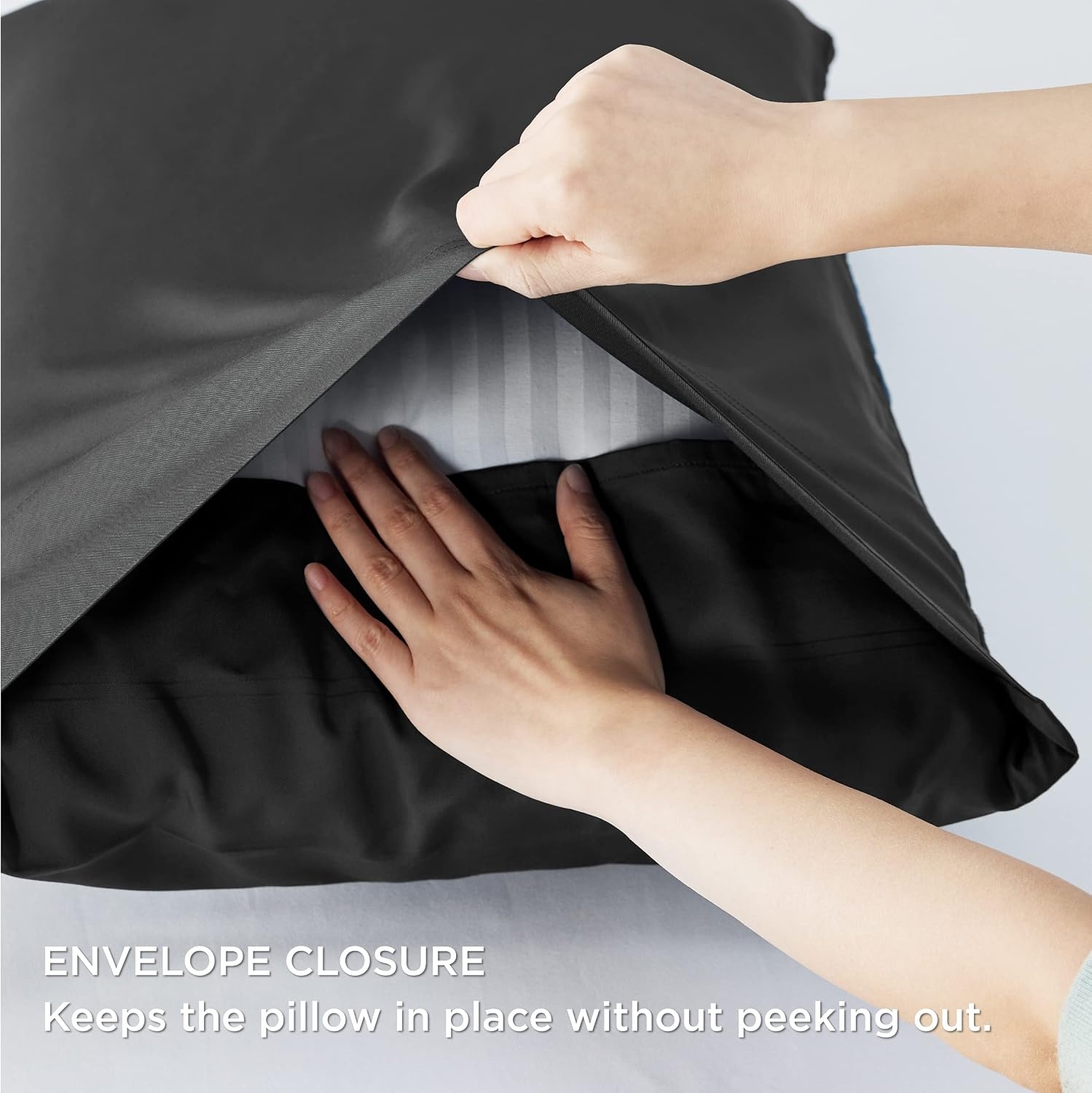 image:imageBedsure Queen Sheets Black Bundle Cooling Pillow Cases Queen Black