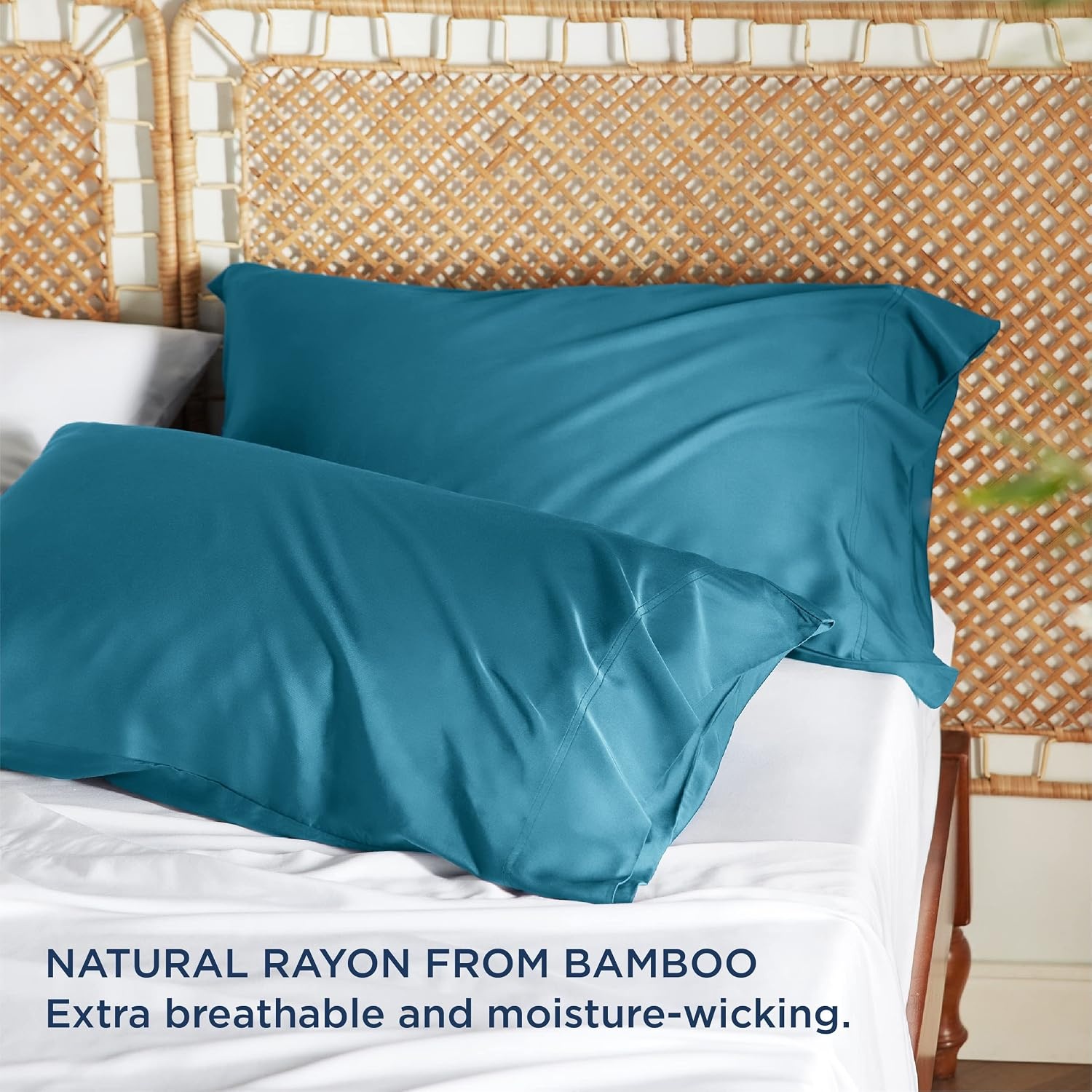 image:imageBedsure Soft Blue Sheets for Queen Size Bundle Cooling Pillow Cases Queen Teal