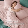 Bedsure 100% Cotton Percale Sheets Twin Size, Twin Sheets Set with Deep Pocket Up to 16 Inches, Breathable & Crirsp Soft, Bedsheet & Pillowcase Sets, 3 Pieces, Grey(04 – Pink)