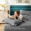 Bedsure 100% Cotton Percale Sheets Twin Size, Twin Sheets Set with Deep Pocket Up to 16 Inches, Breathable & Crirsp Soft, Bedsheet & Pillowcase Sets, 3 Pieces, Grey(02 – Dark Grey)