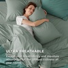 Bedsure 100% Cotton Percale Sheets Twin Size, Twin Sheets Set with Deep Pocket Up to 16 Inches, Breathable & Crirsp Soft, Bedsheet & Pillowcase Sets, 3 Pieces, Grey(03 – Sage Green)