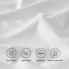 Bedsure 100% Cotton Percale Sheets Twin Size, Twin Sheets Set with Deep Pocket Up to 16 Inches, Breathable & Crirsp Soft, Bedsheet & Pillowcase Sets, 3 Pieces, Grey(07 – White)