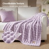 Bedsure 3D Cloud Bubble Fleece Twin Blanket for Bed, Burnt Orange, 60″×80″(06 Light Purple)