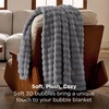 Bedsure 3D Cloud Bubble Fleece Twin Blanket for Bed, Burnt Orange, 60″×80″(07 Grey)