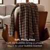 Bedsure 3D Cloud Bubble Fleece Twin Blanket for Bed, Burnt Orange, 60″×80″(Brown)