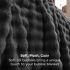 Bedsure 3D Cloud Bubble Fleece Twin Blanket for Bed, Burnt Orange, 60″×80″(Dark Grey)