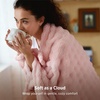 Bedsure 3D Cloud Bubble Fleece Twin Blanket for Bed, Burnt Orange, 60″×80″(Pink)