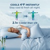Bedsure Cooling Comforters Queen Size Set 4 Pieces, Blue Cooling Blanket for Hot Sleepers, Double-Sided Cool Tech Queen Bedding Set with Breathable Lightweight Comforter, Sheet & Pillowcases(02 – Blue)