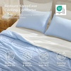 Bedsure Cooling Comforters Queen Size, White Seersucker Cool Bedding for Hot Sleepers 3 Pieces, Reversible Queen Bed Set with 1 Breathable Lightweight Comforter, 2 Pillowcases(Sky Blue)