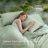 Bedsure Cooling Comforters Queen Size, White Seersucker Cool Bedding for Hot Sleepers 3 Pieces, Reversible Queen Bed Set with 1 Breathable Lightweight Comforter, 2 Pillowcases(Sage Green)