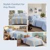 Bedsure Cooling Comforters Queen Size, White Seersucker Cool Bedding for Hot Sleepers 3 Pieces, Reversible Queen Bed Set with 1 Breathable Lightweight Comforter, 2 Pillowcases(Blue Khaki)