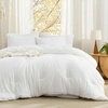Bedsure Dark Green King Comforter Set, Soft Bed in a Bag 7 Pieces, Alternative Bedding for All Seasons, Breathable Marshmallow Prewashed Bed Set with Comforters, Sheets, Pillowcases & Shams(White)