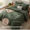 Bedsure Dark Green King Comforter Set, Soft Bed in a Bag 7 Pieces, Alternative Bedding for All Seasons, Breathable Marshmallow Prewashed Bed Set with Comforters, Sheets, Pillowcases & Shams(Dark Green)