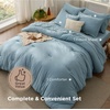 Bedsure Dark Green King Comforter Set, Soft Bed in a Bag 7 Pieces, Alternative Bedding for All Seasons, Breathable Marshmallow Prewashed Bed Set with Comforters, Sheets, Pillowcases & Shams(Dusty Blue)