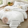 Bedsure Dark Green King Comforter Set, Soft Bed in a Bag 7 Pieces, Alternative Bedding for All Seasons, Breathable Marshmallow Prewashed Bed Set with Comforters, Sheets, Pillowcases & Shams(White)