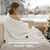 Bedsure Fluffy Bubble Faux Fur Heated Electric Blanket Twin, Coconut White(01 – White)
