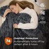 Bedsure Fluffy Bubble Faux Fur Heated Electric Blanket Twin, Coconut White(02 – Grey)