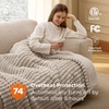 Bedsure Fluffy Bubble Faux Fur Heated Electric Blanket Twin, Coconut White(03 – Linen)