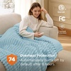 Bedsure Fluffy Bubble Faux Fur Heated Electric Blanket Twin, Coconut White(05 – Light Blue)