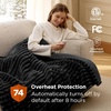 Bedsure Fluffy Bubble Faux Fur Heated Electric Blanket Twin, Coconut White(06 – Black)