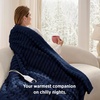 Bedsure Fluffy Bubble Faux Fur Heated Electric Blanket Twin, Coconut White(07 – Navy Blue)