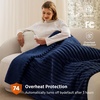 Bedsure Fluffy Bubble Faux Fur Heated Electric Blanket Twin, Coconut White(07 – Navy Blue)