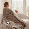 Bedsure Fluffy Bubble Faux Fur Heated Electric Blanket Twin, Coconut White(09 – Brown)