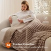 Bedsure Fluffy Bubble Faux Fur Heated Electric Blanket Twin, Coconut White(09 – Brown)