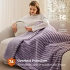 Bedsure Fluffy Bubble Faux Fur Heated Electric Blanket Twin, Coconut White(10 – Light Purple)